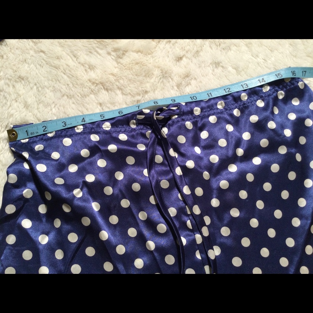 🌀2XHP!🌀VINTAGE | Satin Blue Silver Polka Dot PJs - Picture 9 of 12